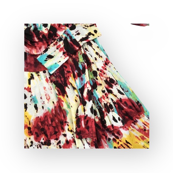 new T-Bags [MISA] ❁ Print Halter Faux Wrap Mini Cocktail Dress ❁ Multi Color ❁ - Picture 8 of 16